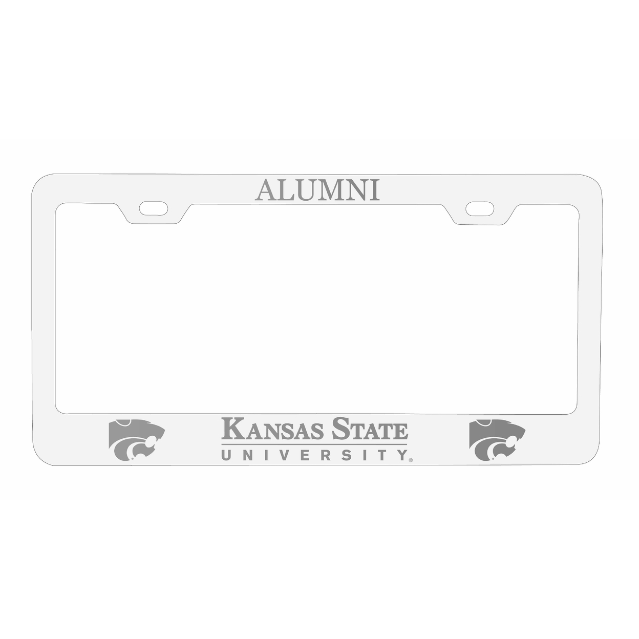 Kansas State Wildcats Alumni Laser Engraved Metal License Plate Frame White
