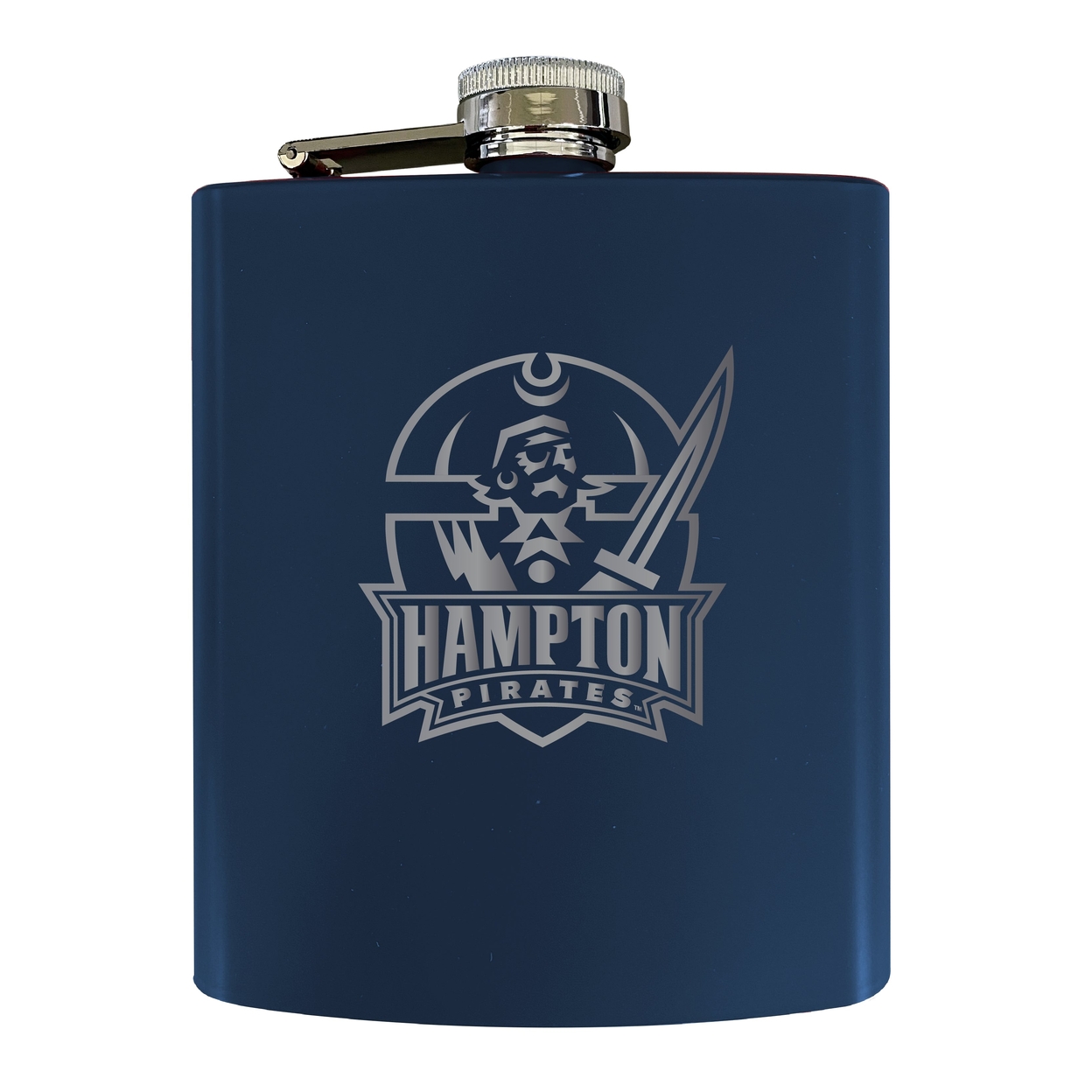 Hampton University Stainless Steel Etched Flask - Choose Your Color - Seafoam