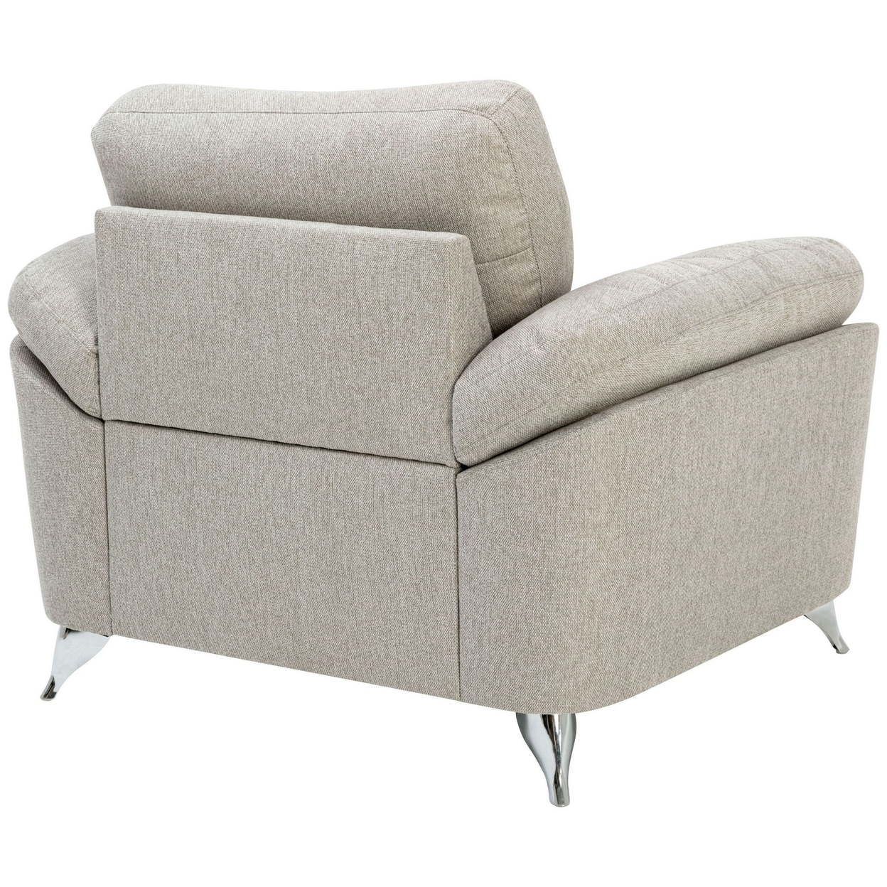 Luis 35 Inch Accent Chair, Light Gray Polyester, Sloped Pillow Top Arms- Saltoro Sherpi