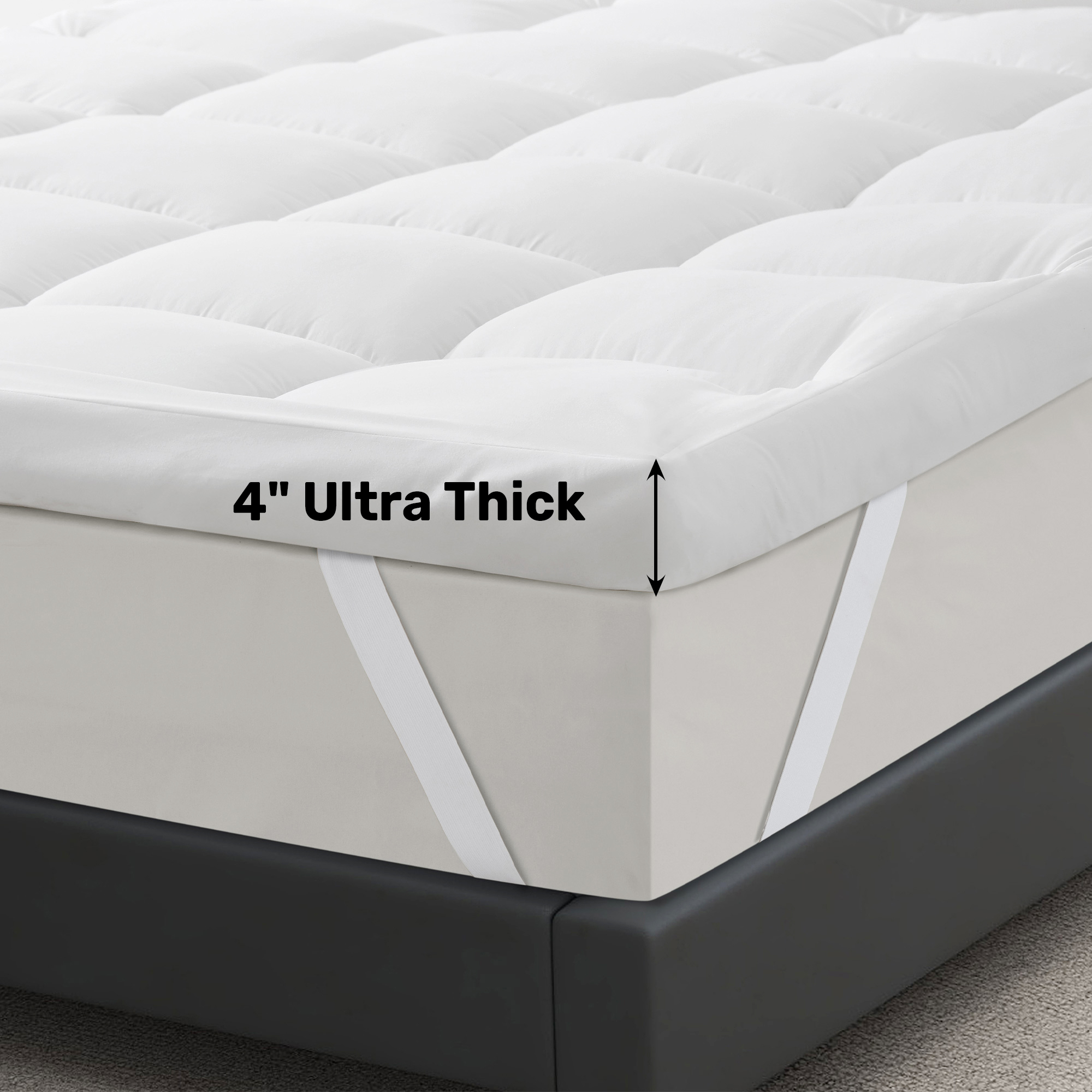Supreme 4 Inch Mattress Topper For Ultimate Comfort-Hotel Luxury - King