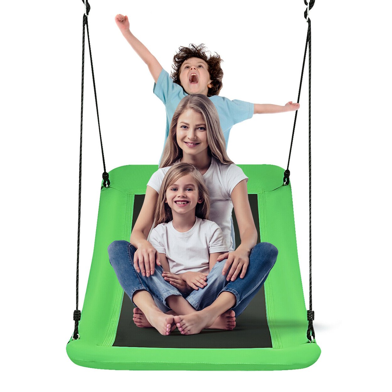 700lb Giant 60'' Platform Tree Swing For Kids And Adults - Green