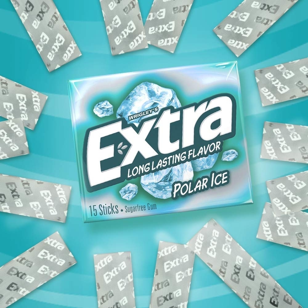 Extra Polar Ice Sugar Free Chewing Gum Bulk Pack, 15 Count (Pack Of 10)