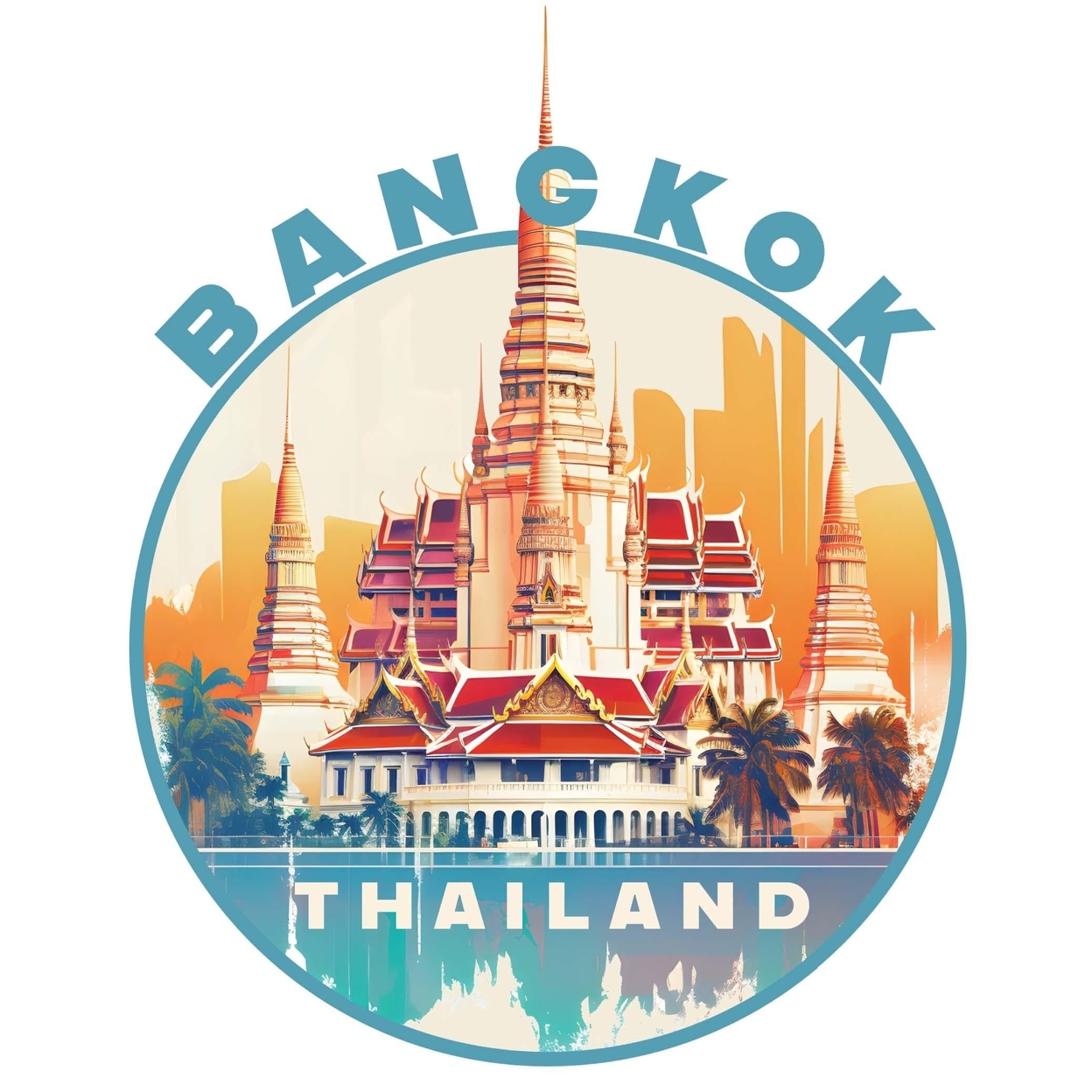 Bangkok Thailand C Souvenir Vinyl Decal Sticker - 4-Inch