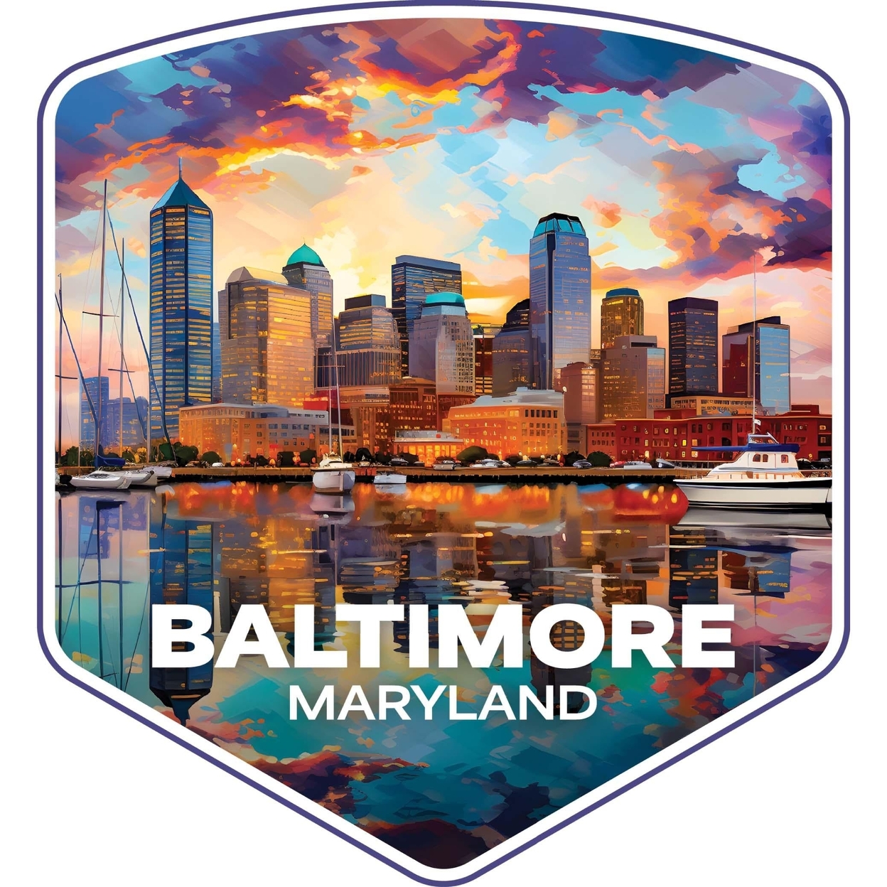 Baltimore Maryland A Souvenir Vinyl Decal Sticker - 2-Inch