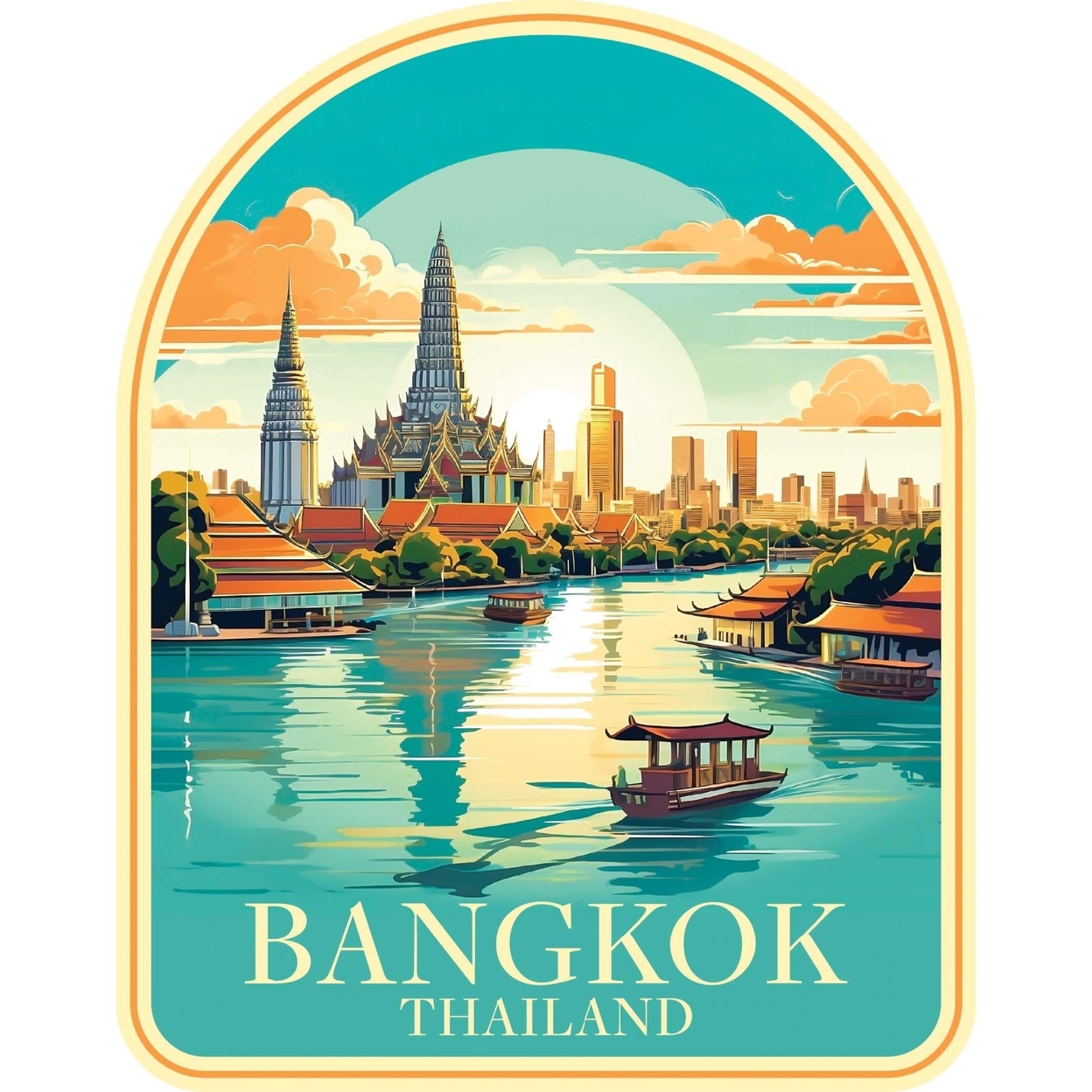 Bangkok Thailand A Souvenir Vinyl Decal Sticker - 4-Inch
