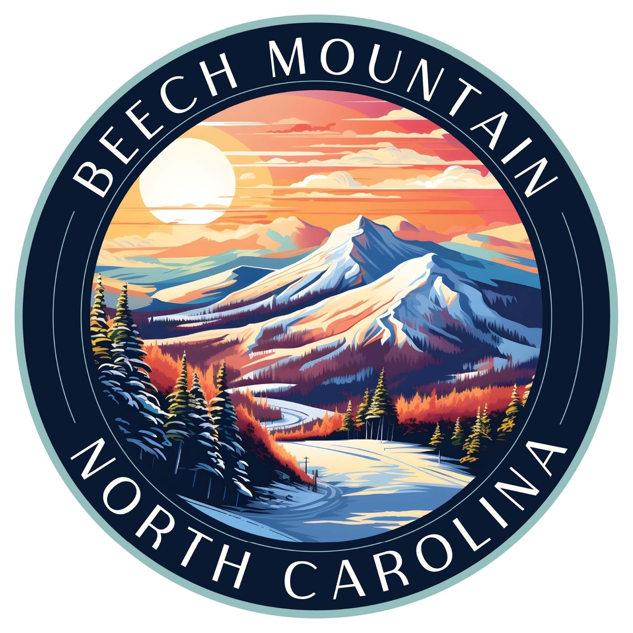 Beech Mountain North Carolina B Souvenir Vinyl Decal Sticker - 2-Inch