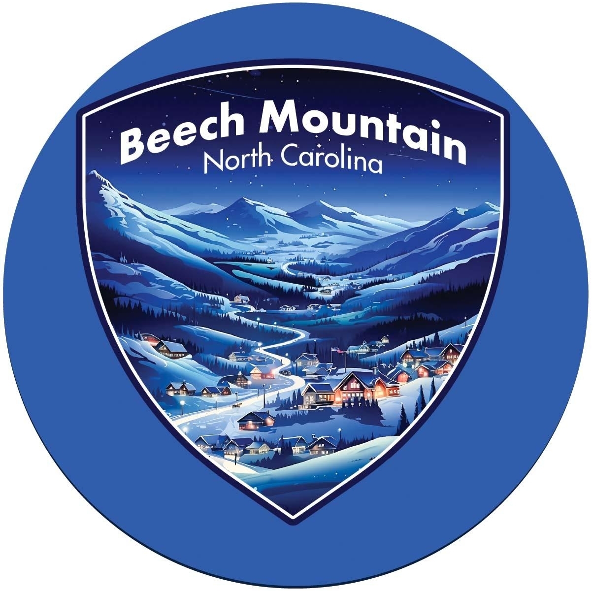 Beech Mountain North Carolina A Souvenir Round Vinyl Decal Sticker - 4-Inch