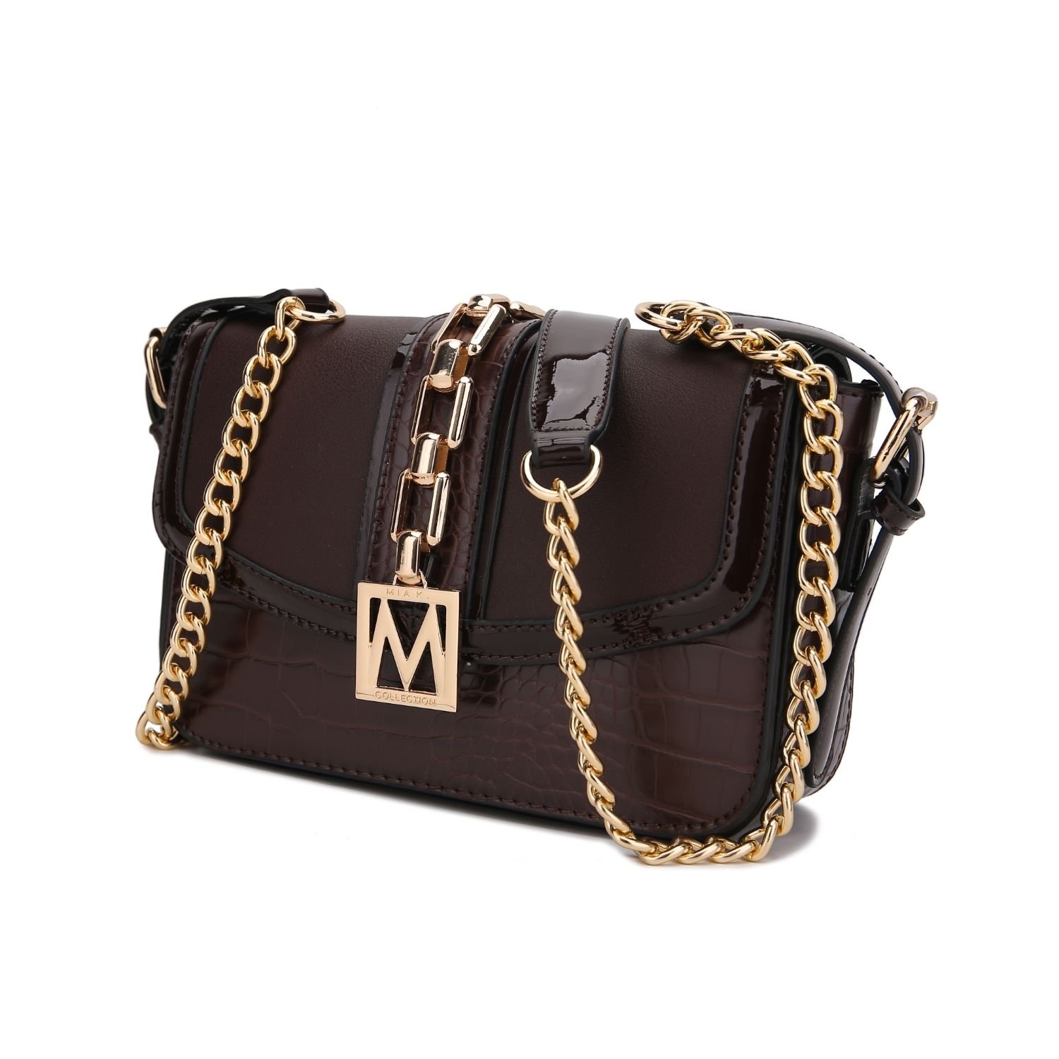 MKF Collection Vegan Leather Wendalyn Crossbody Handbag By Mia K. - Chocolate