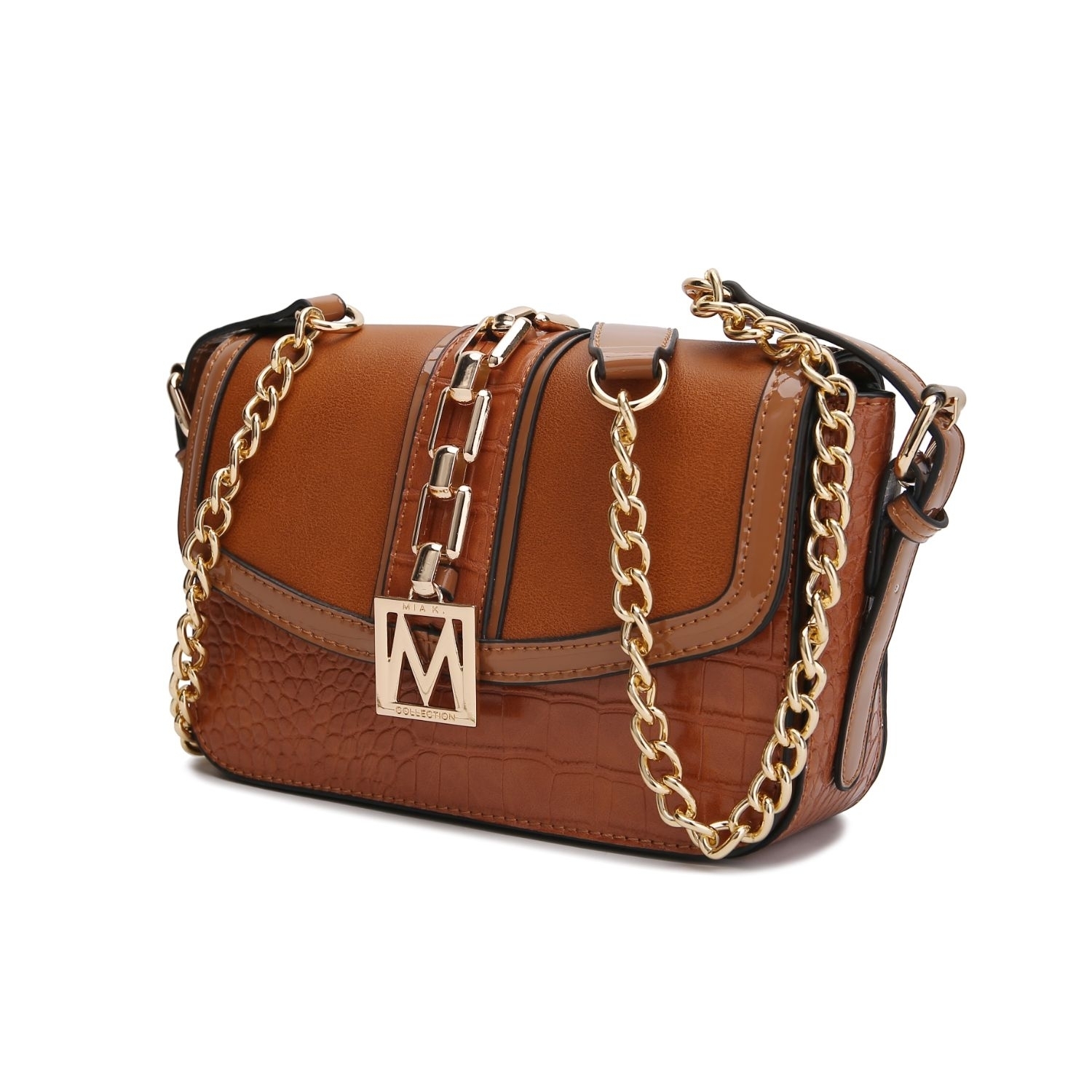 MKF Collection Vegan Leather Wendalyn Crossbody Handbag By Mia K. - Cognac