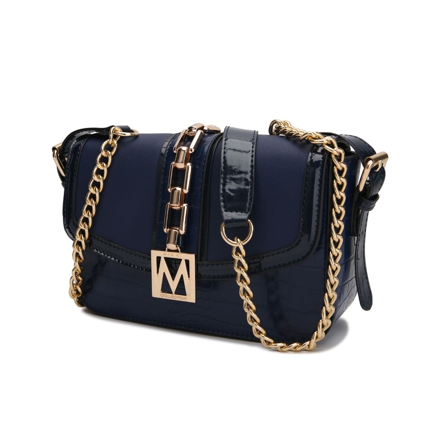 MKF Collection Vegan Leather Wendalyn Crossbody Handbag By Mia K. - Navy
