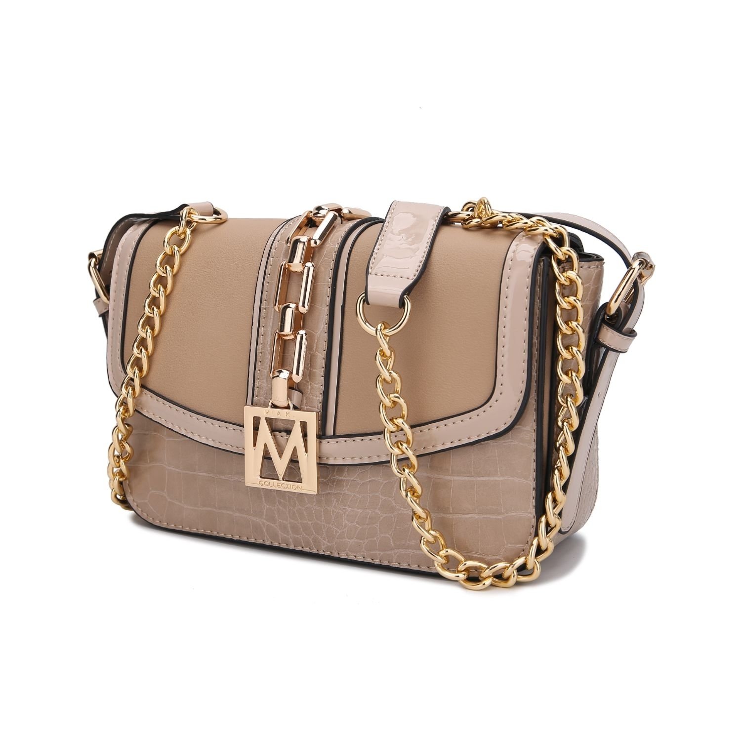 MKF Collection Vegan Leather Wendalyn Crossbody Handbag By Mia K. - Taupe