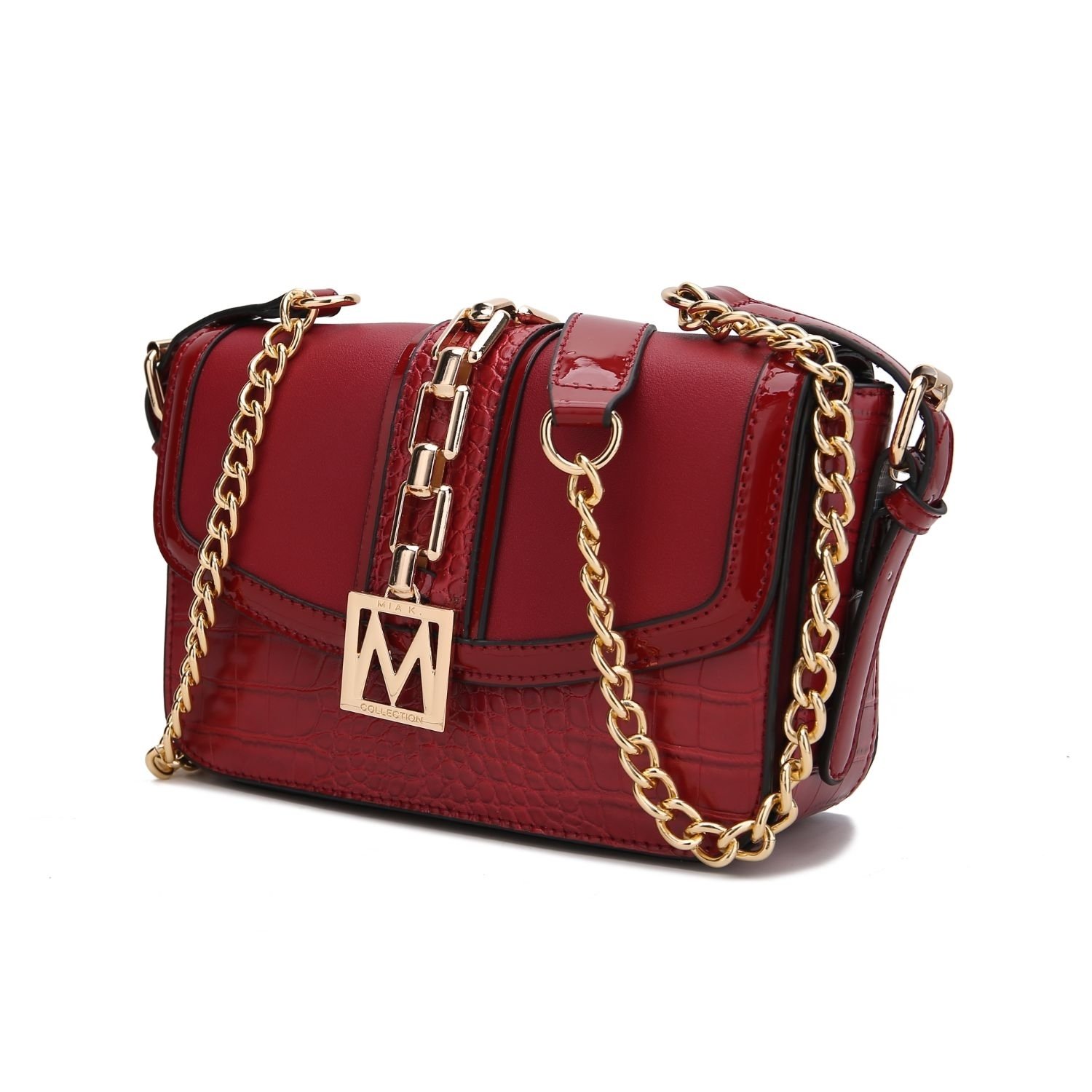 MKF Collection Vegan Leather Wendalyn Crossbody Handbag By Mia K. - Wine