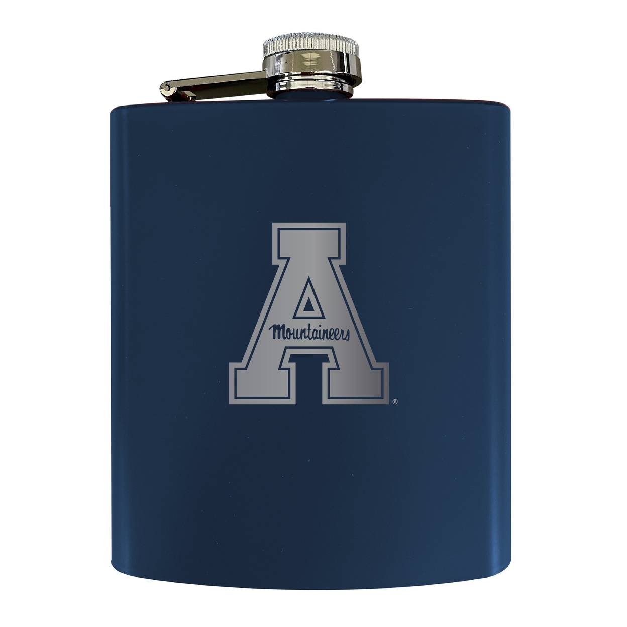 Appalachian State Stainless Steel Etched Flask - Choose Your Color - Seafoam