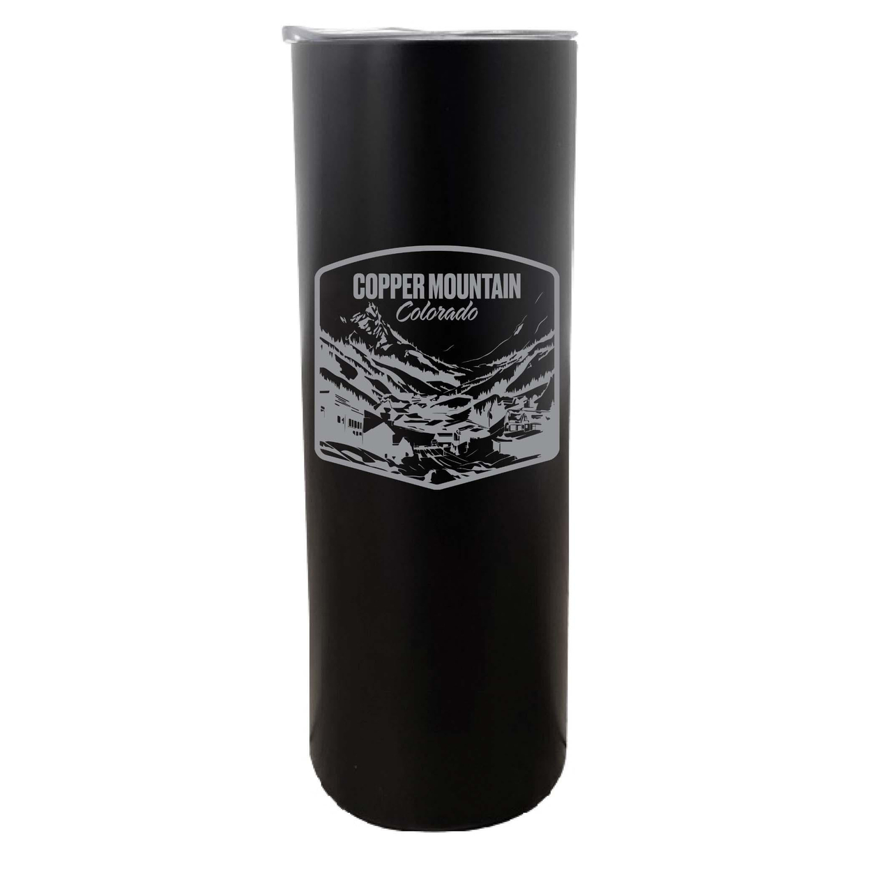 Copper Mountain Souvenir 20 Oz Engraved Insulated Skinny Tumbler - Black,,Single Unit