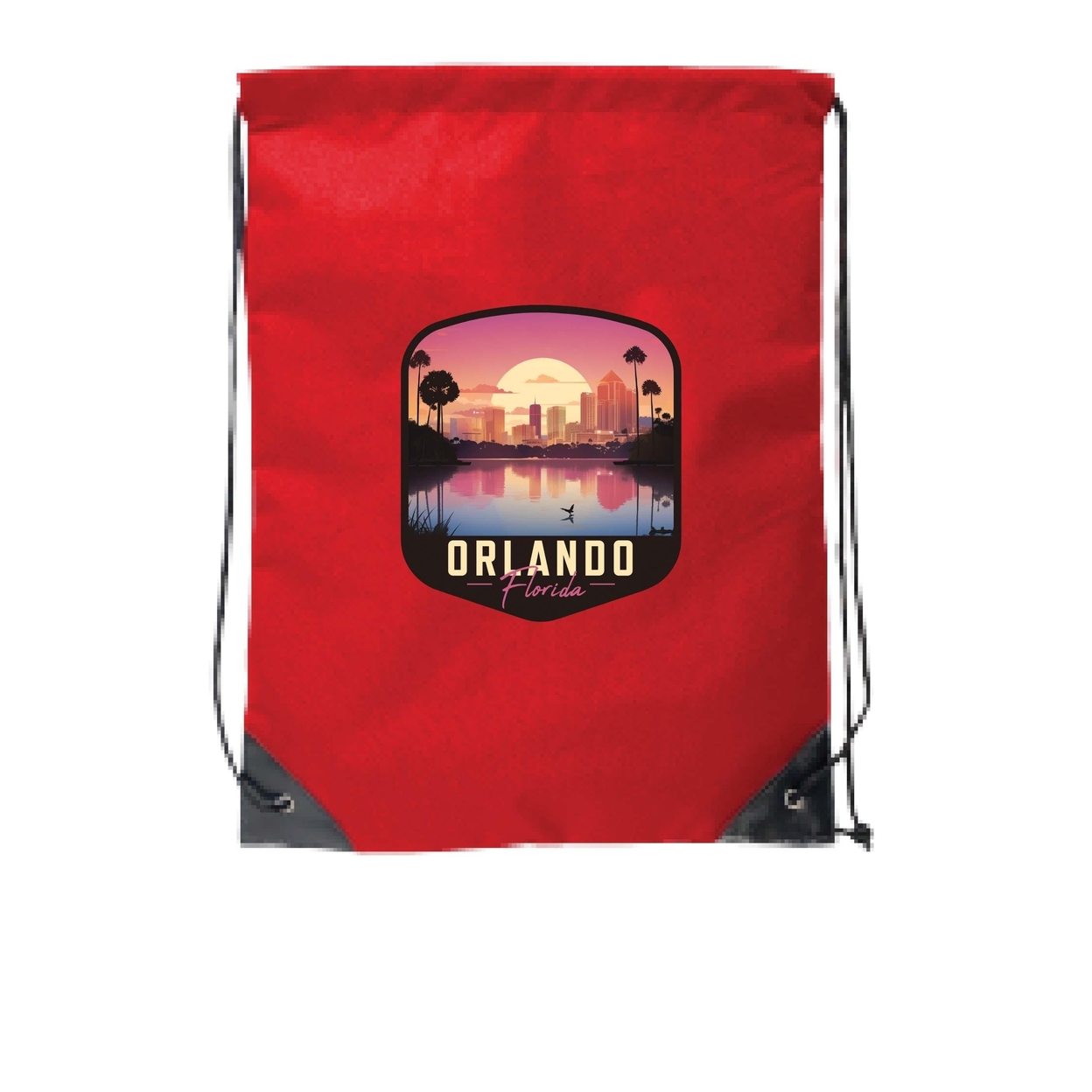 Orlando Florida A Souvenir Cinch Bag With Drawstring Backpack - Orange