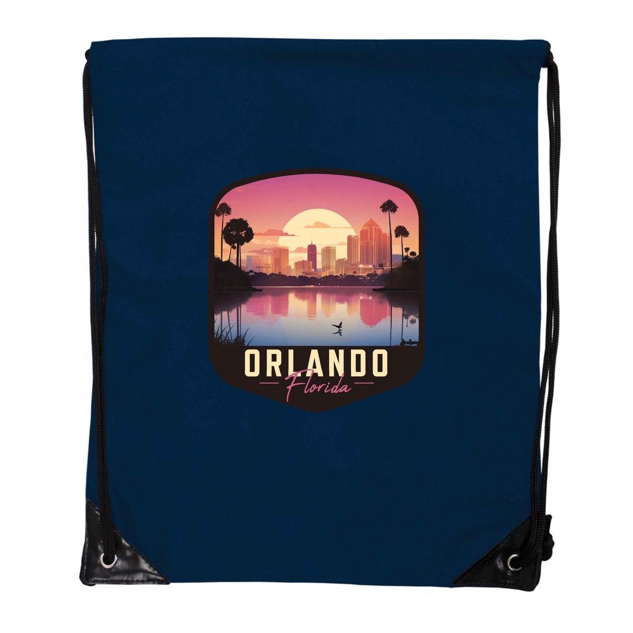 Orlando Florida A Souvenir Cinch Bag With Drawstring Backpack - Black