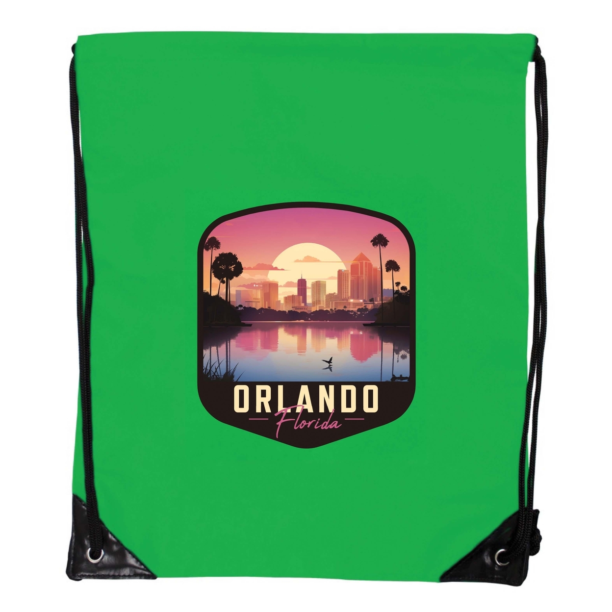 Orlando Florida A Souvenir Cinch Bag With Drawstring Backpack - Kelly Green