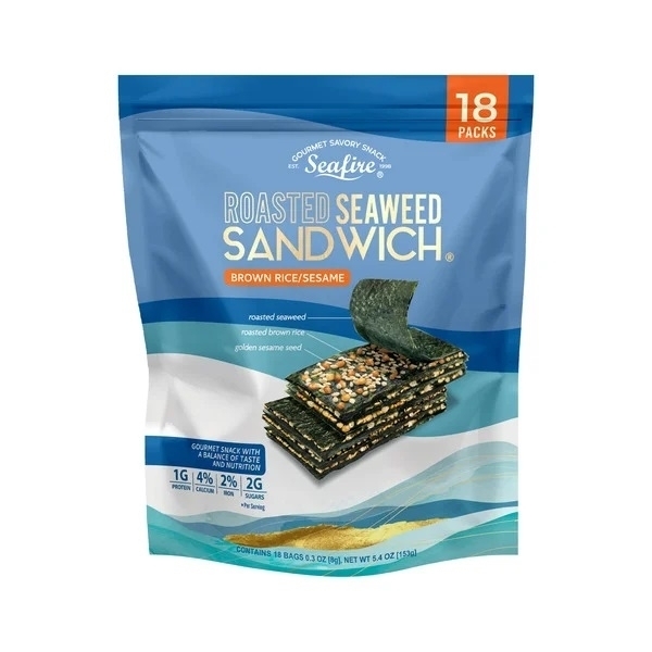 Seafire Roasted Seaweed Sandwich, 0.3 Ounce (Pack Of 18)