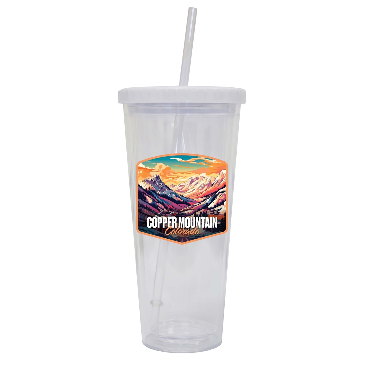 Copper Mountain A Souvenir 24oz Tumbler With Lid And Straw - 2-Pack
