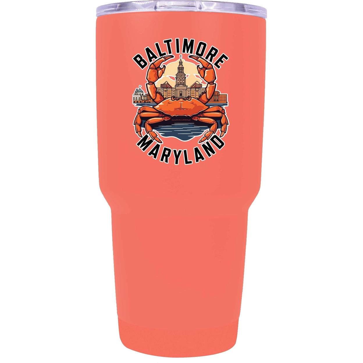 Baltimore Maryland D Souvenir 24 Oz Insulated Tumbler - Coral,,4-Pack