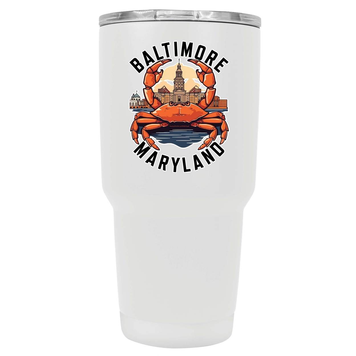 Baltimore Maryland D Souvenir 24 Oz Insulated Tumbler - White,,4-Pack
