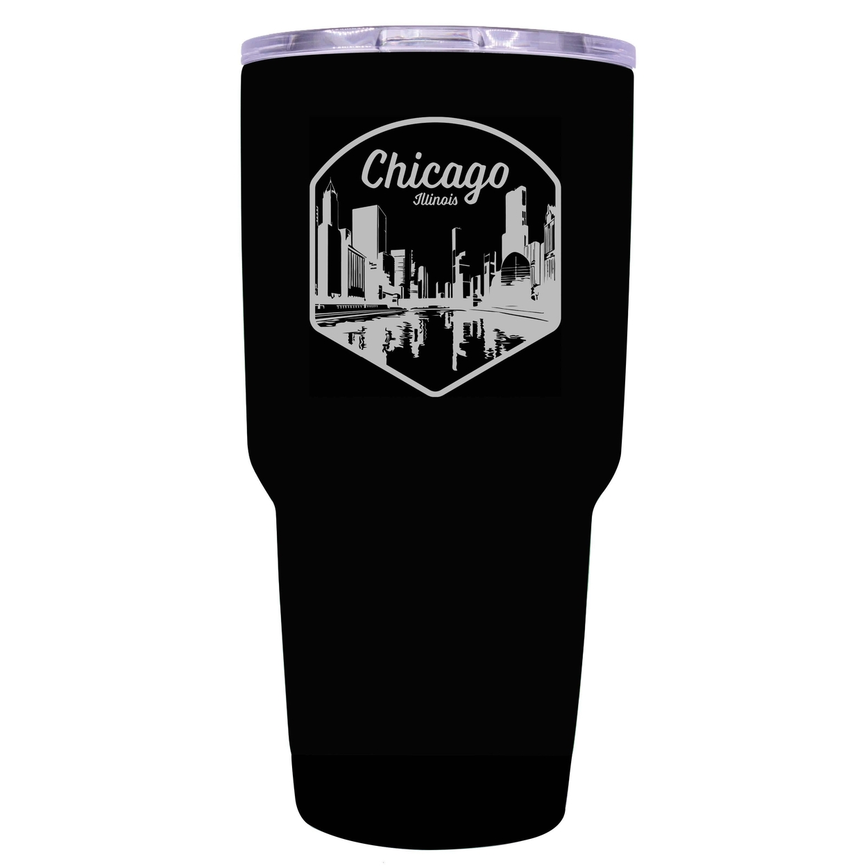 Chicago Illinois Souvenir 24 Oz Engraved Insulated Tumbler - Coral,,2-Pack