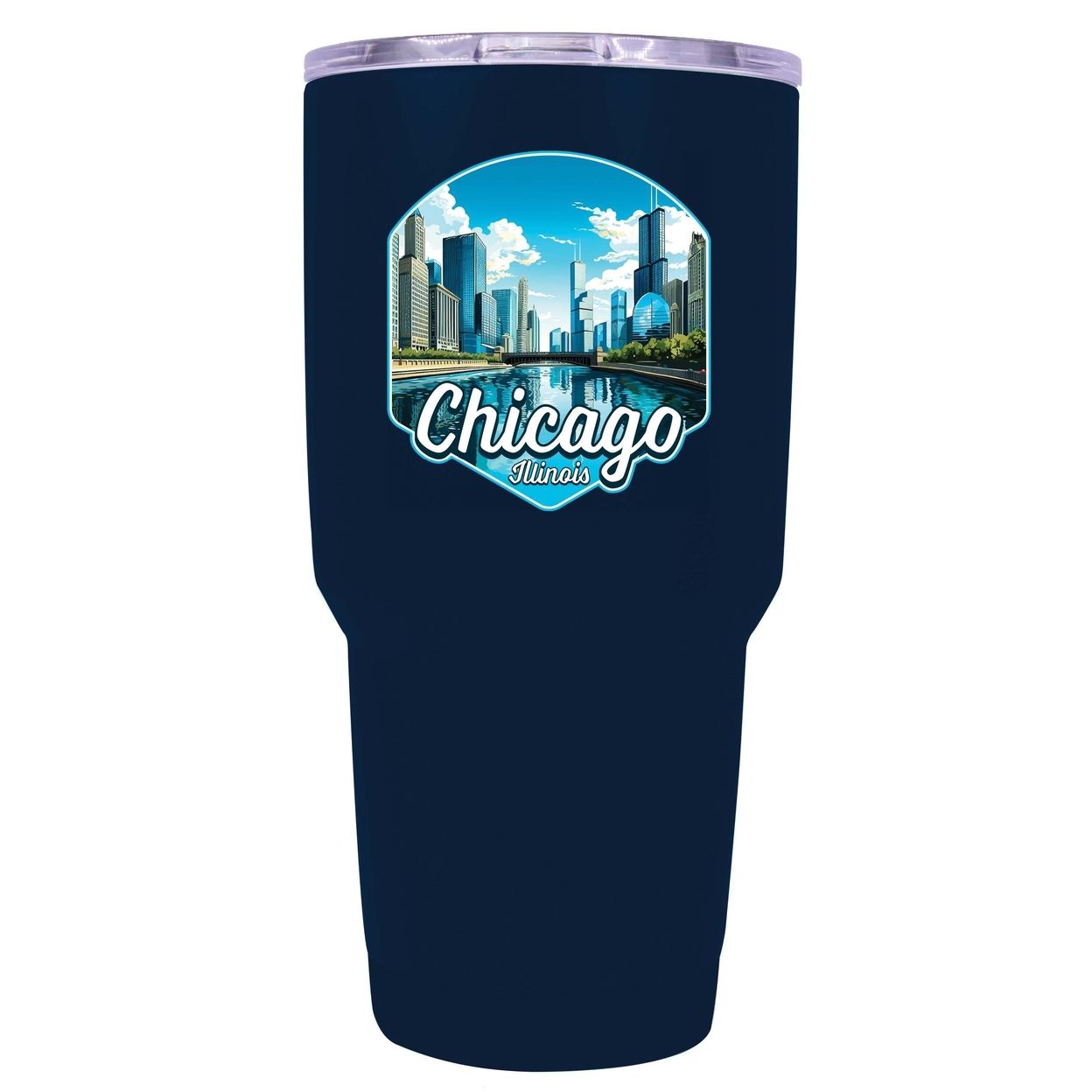 Chicago Illinois A Souvenir 24 Oz Insulated Tumbler - Stainless Steel,,2-Pack