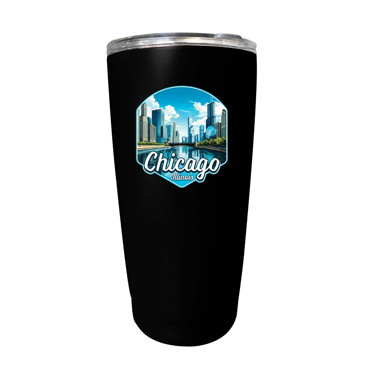 Chicago Illinois A Souvenir 16 Oz Insulated Tumbler - Stainless Steel,,2-Pack