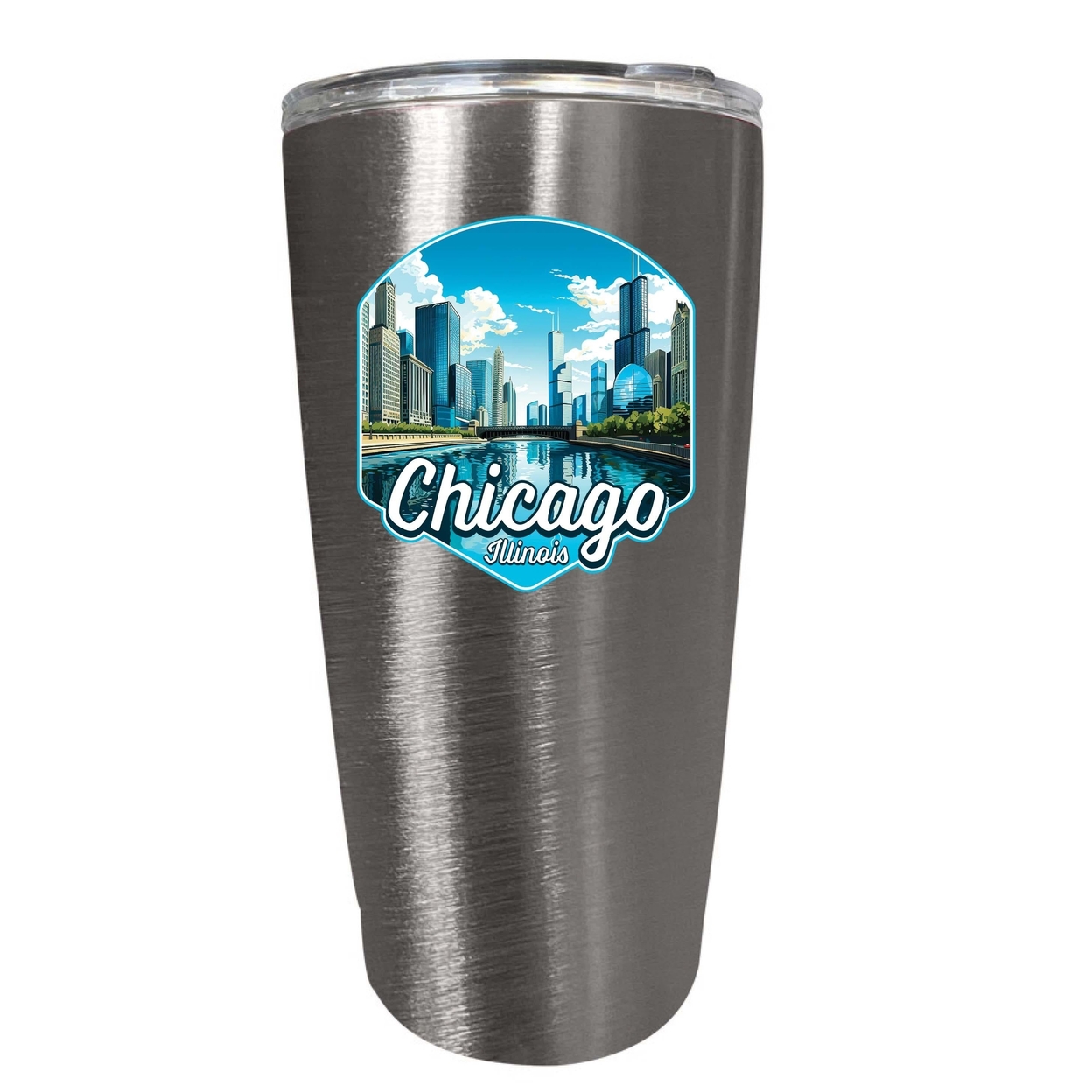 Chicago Illinois A Souvenir 16 Oz Insulated Tumbler - Stainless Steel,,4-Pack