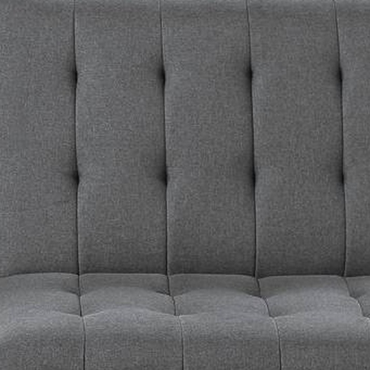 Ara 71 Inch Adjustable Futon Sofa Bed, Plush Cushioning, Tapered Legs, Gray- Saltoro Sherpi
