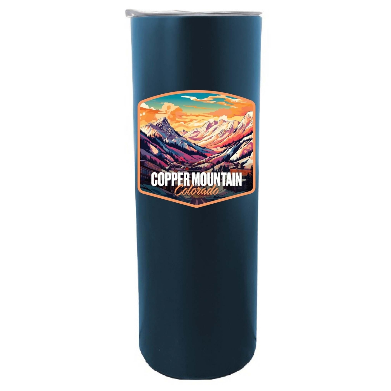 Copper Mountain A Souvenir 20 Oz Insulated Skinny Tumbler - Gray Glitter,,Single