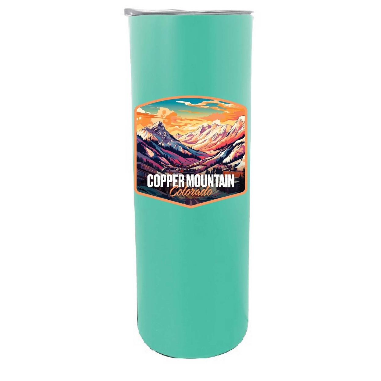 Copper Mountain A Souvenir 20 Oz Insulated Skinny Tumbler - Black Glitter,,Single
