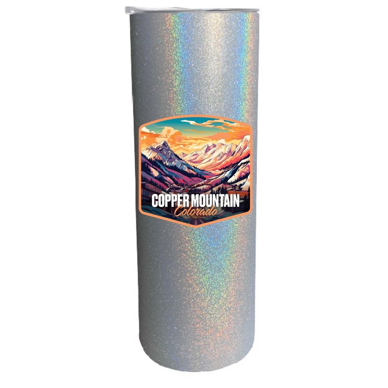 Copper Mountain A Souvenir 20 Oz Insulated Skinny Tumbler - Gray Glitter,,4-Pack