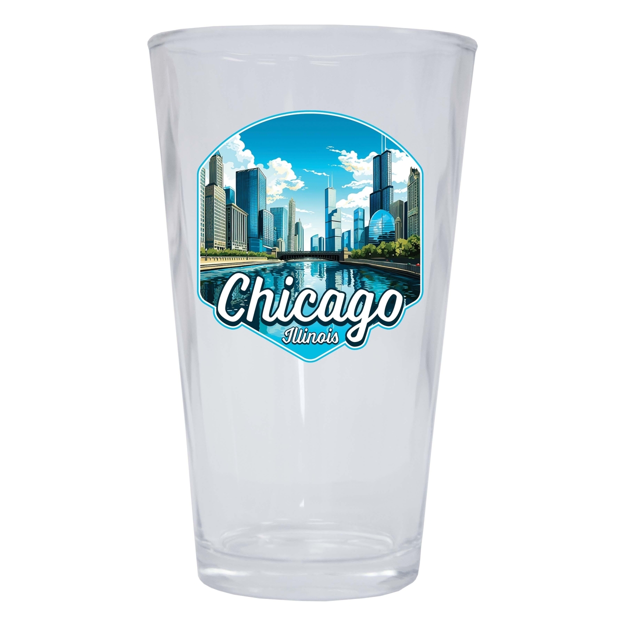 Chicago Illinois A Souvenir 16 Oz Pint Glass - 4-Pack