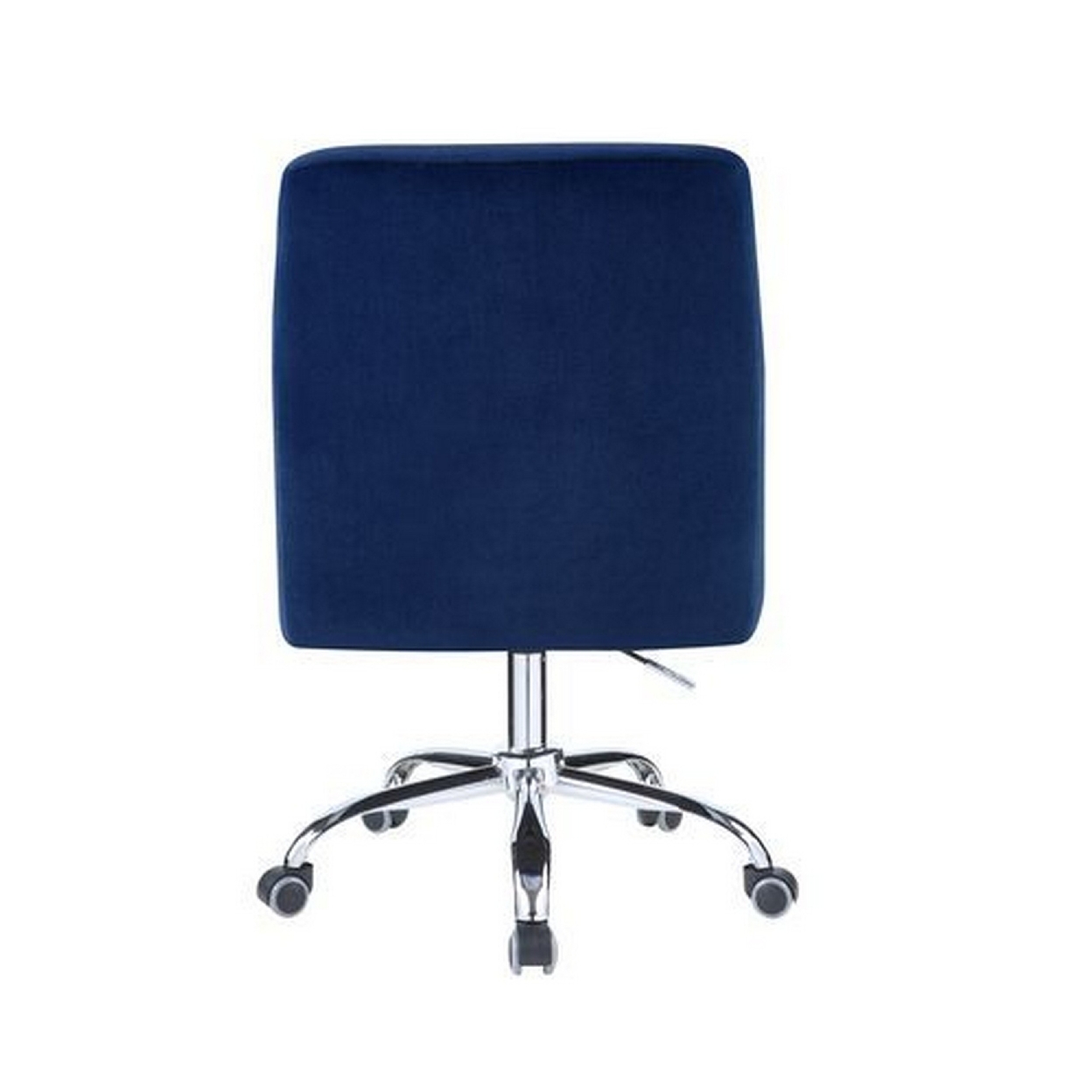 Swivel Office Chair With Sleek Track Arms And Nailhead Trim,Blue And Chrome- Saltoro Sherpi