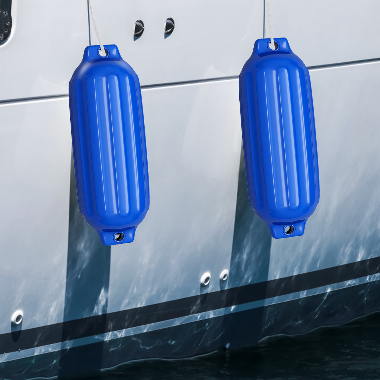 Pack Of 4 23 Boat Fenders Marine Bumper Hand Inflatable Blue