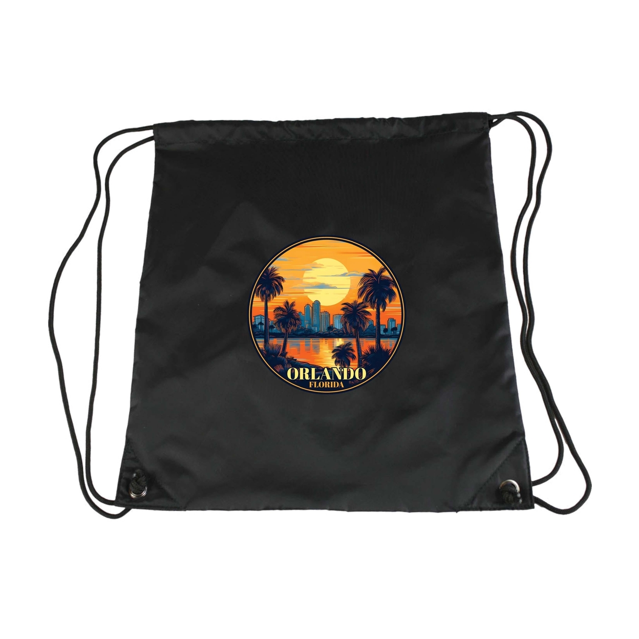 Orlando Florida B Souvenir Cinch Bag With Drawstring Backpack - Black