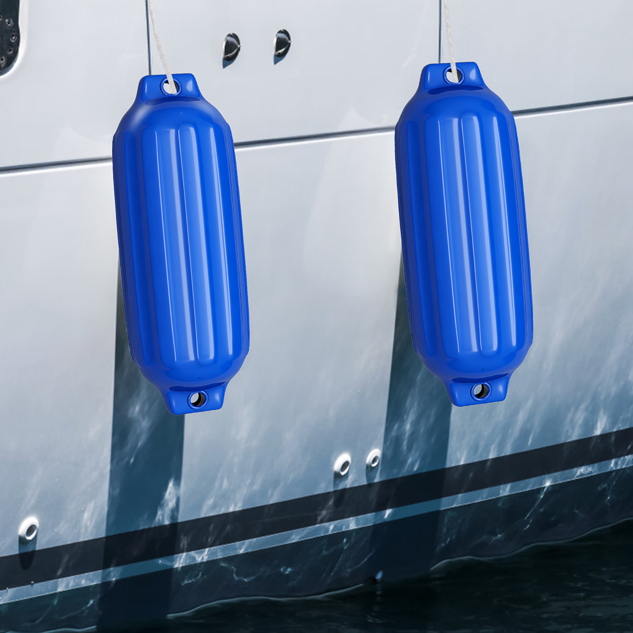 Pack Of 4 27 Boat Fenders Marine Bumper Hand Inflatable Blue