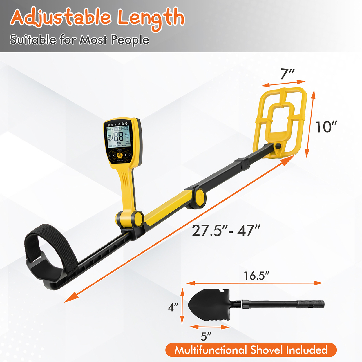 Foldable Metal Detector For Adults Professional & Waterproof Gold Detector