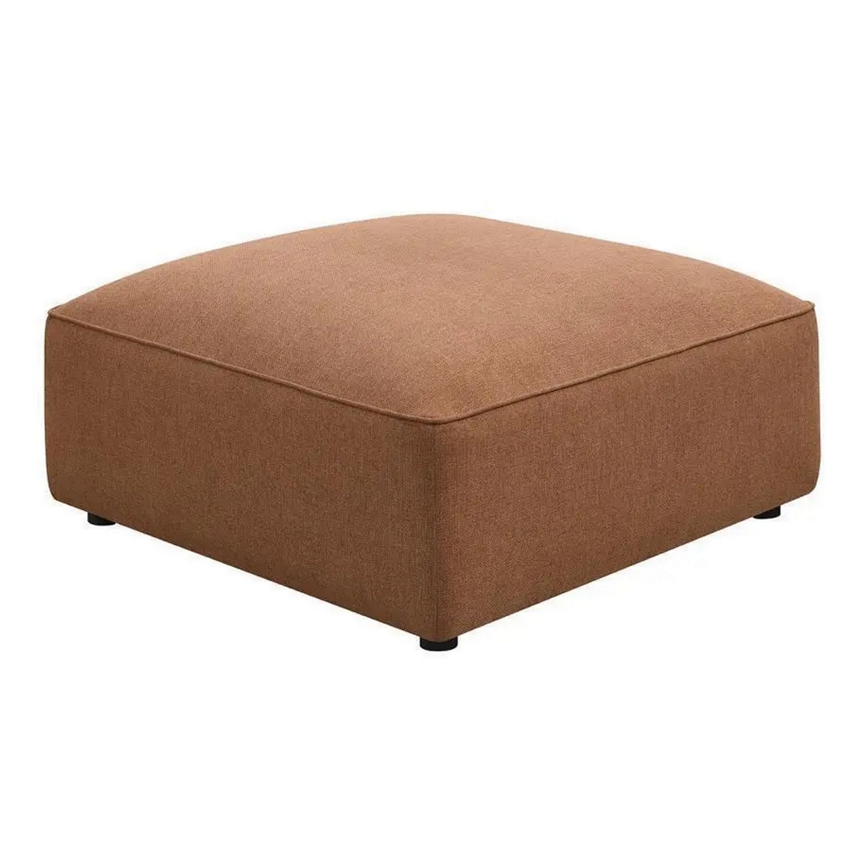 Hani 39 Inch Foam Ottoman, Pocket Coil Seat, Terracotta Brown Upholstery- Saltoro Sherpi