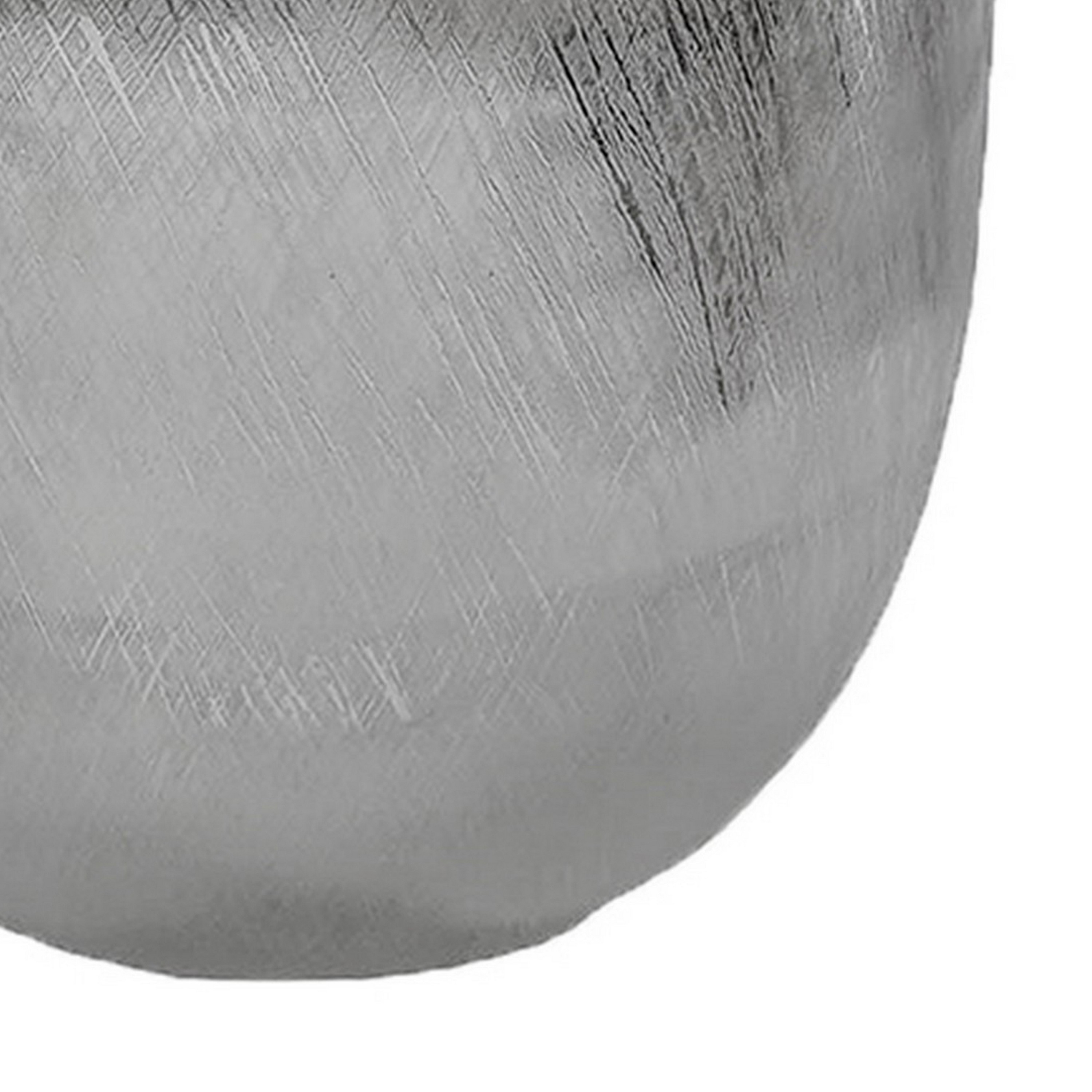 Chan 15 Inch Modern Metal Vase, Curved Shape, Elegant Metallic Silver - Saltoro Sherpi