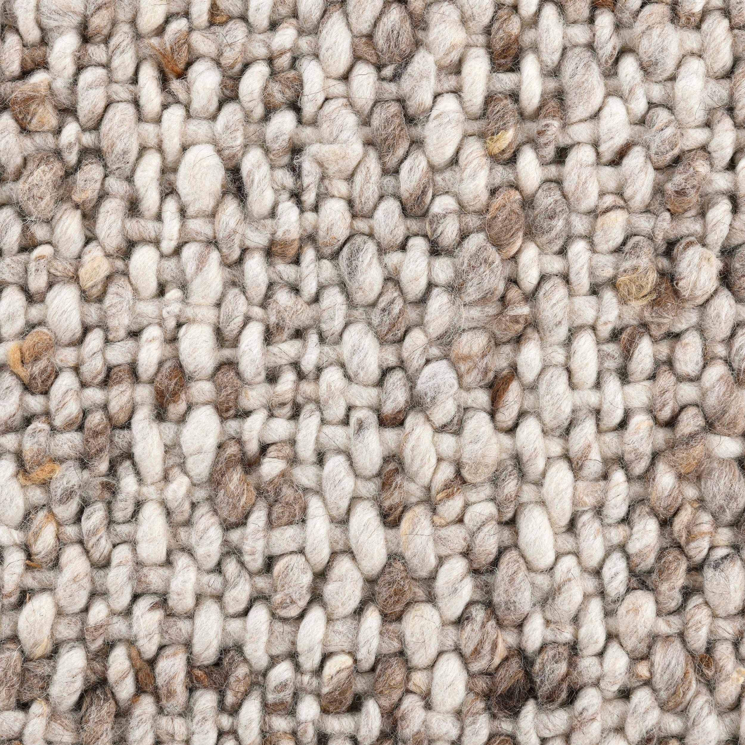Kio 5 X 8 Medium Heather Area Rug, Handwoven New Zealand Wool, Beige, Ivory- Saltoro Sherpi