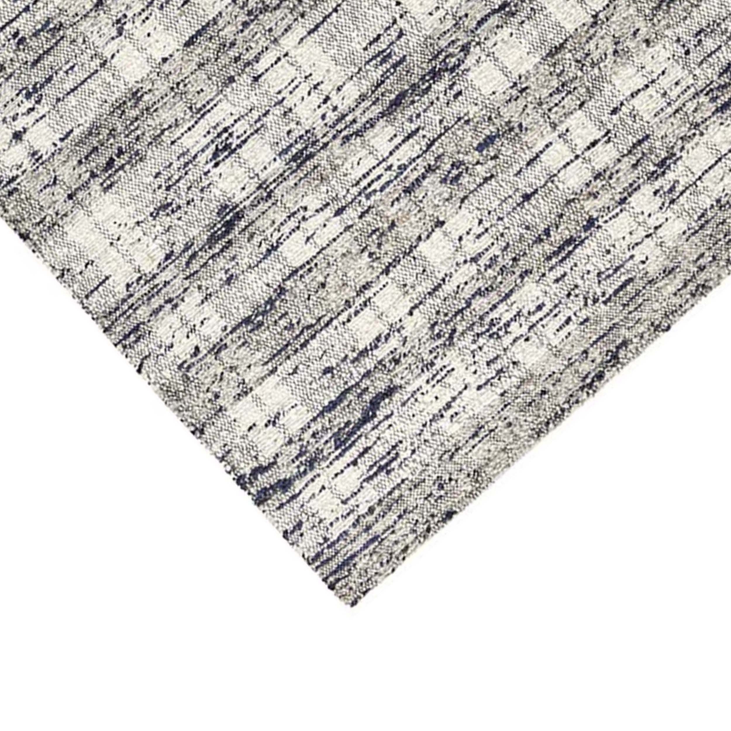 Okia 8 X 10 Large Handwoven Area Rug, Distressed Wool Stripes, Blue, Brown- Saltoro Sherpi