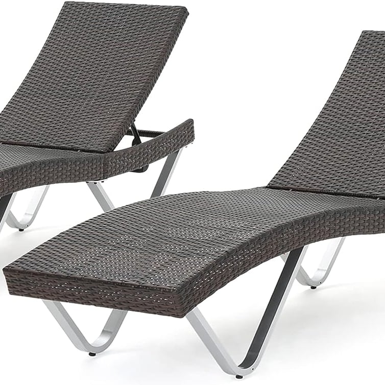 Manuela Outdoor Multibrown Wicker Chaise Lounge Chairs (Set Of 2)