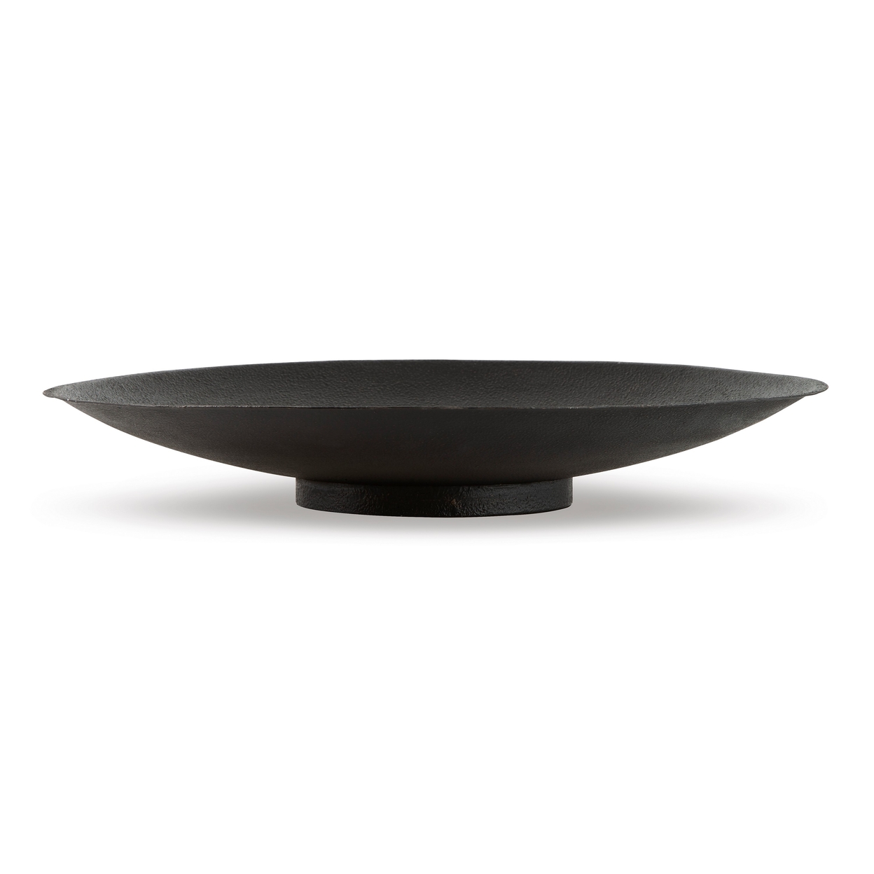 20 Inch Modern Display Bowl, Antiqued Metal Design, Warm Dark Brown Finish- Saltoro Sherpi