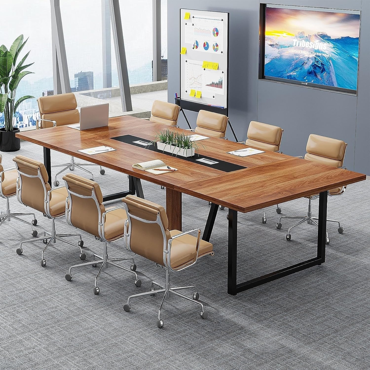 Tribesigns 8FT Conference Table, 94.49 L X 47.24 W X 29.53 H Inches Large Meeting Table