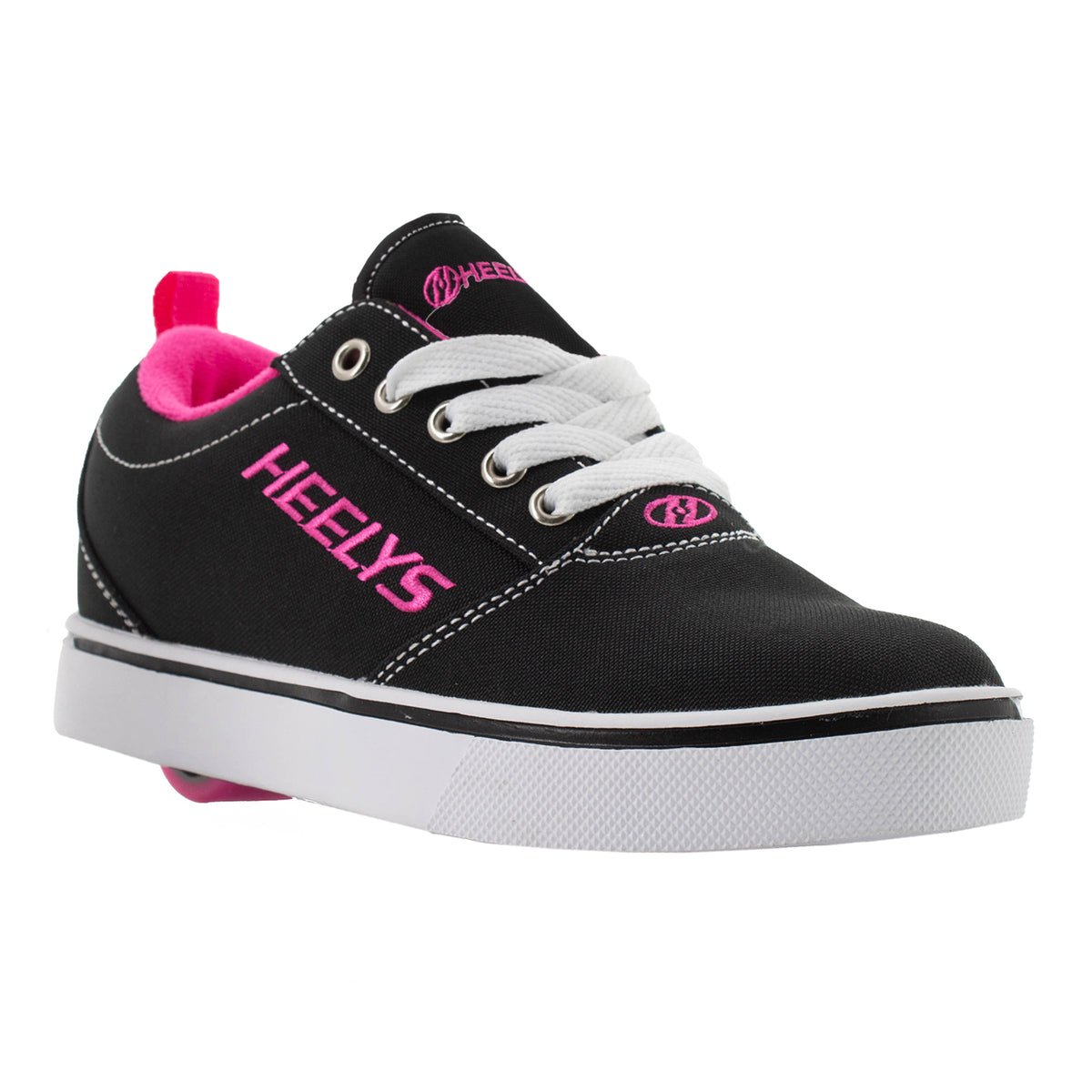 HEELYS Unisex Kids' Pro 20 Wheeled Shoe Black/White/Pink - HE100760H BLACK/WHITE/PINK - BLACK/WHITE/PINK, 5 M US Big Kid