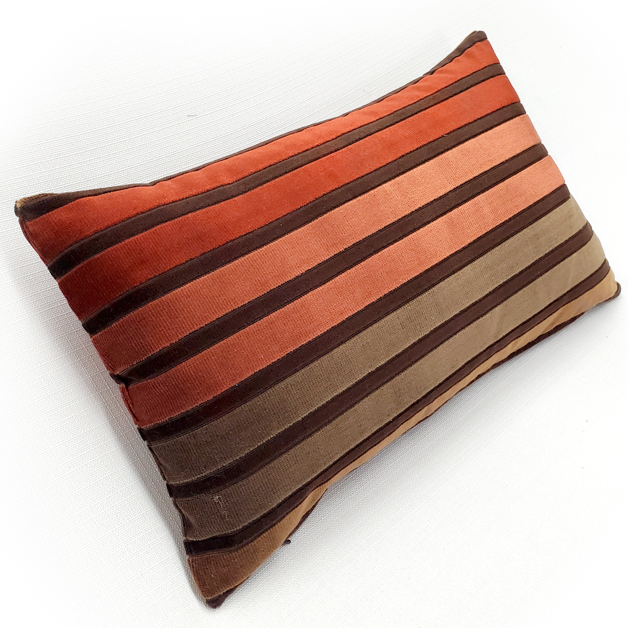 Canyon Stripes Textured Velvet Throw Pillow 12x20, With Polyfill Insert