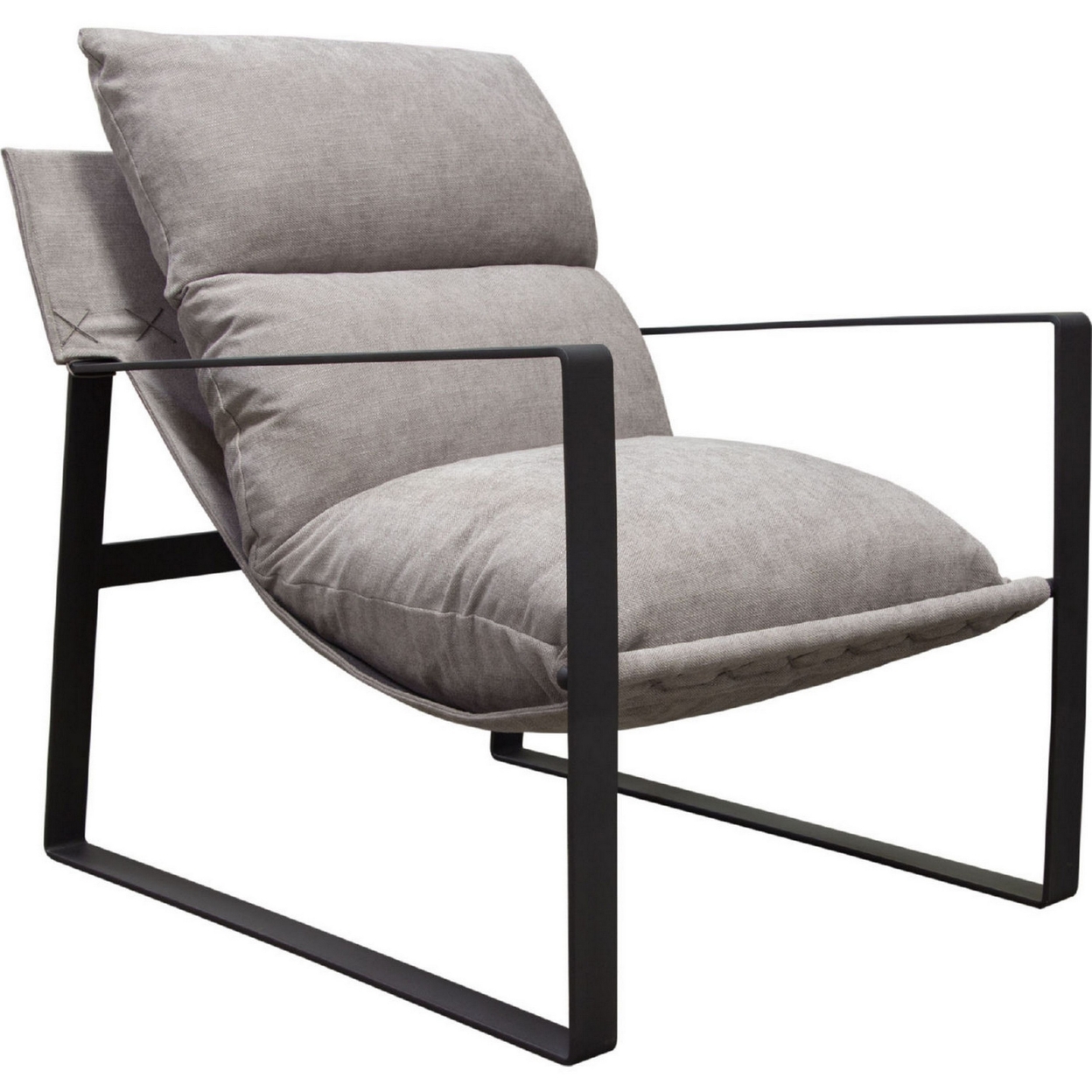 27 Inch Modern Accent Chair, Smooth Gray, Soft Linen Fabric, Sling Chair- Saltoro Sherpi
