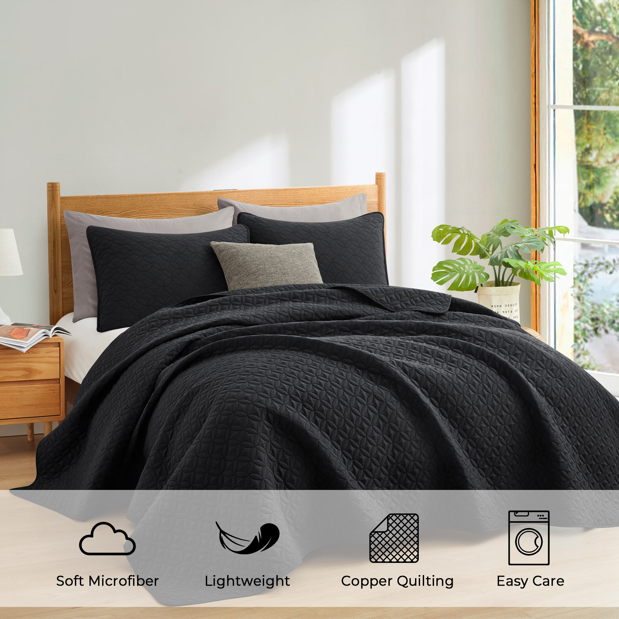 Reversible Bedspread Coverlet Set - Premium Microfiber Ultra Soft Lightweight 2 Or 3-Piece Quilt Set - Full/Queen Size
